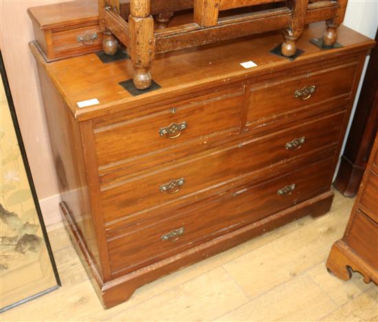 An Edwardian walnut dressing chest, W.106cm